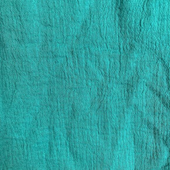 Soft Surroundings Women's Teal Crinkle Lagenlook Top Size L Asymmetric Hem Flowy - Picture 10 of 10